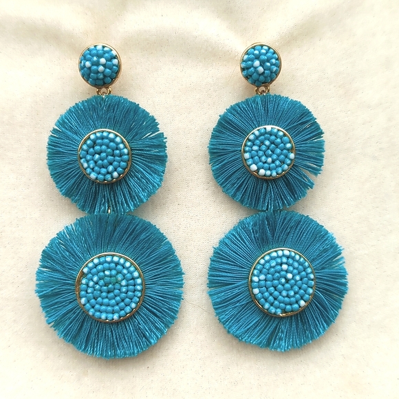 Jewelry - Tassel Trim Seed Bead Dangle Earrings